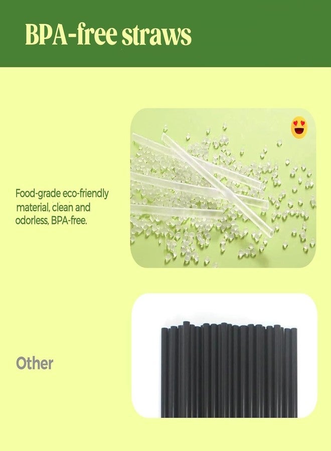 Amit Marketing 8 mm Corn Starch Straws | Eco-Friendly Compostable Sustainable Disposable Drinking Straws | Cocktail Cold Drink Bubble Tea Juice Smoothie Thick Shakes Non-Bendable White (100 Pcs) - Image 4