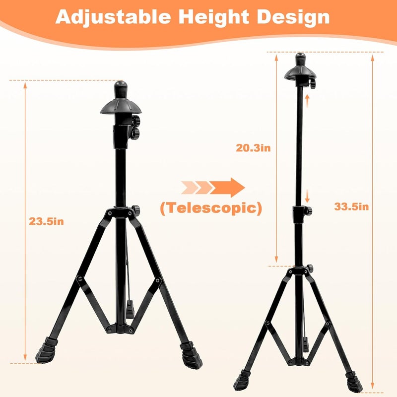Earthtec Folding Trombone Stand Retractable Height Adjustment, Triangular Stable Construction for Standard-sized Trombone - Image 1