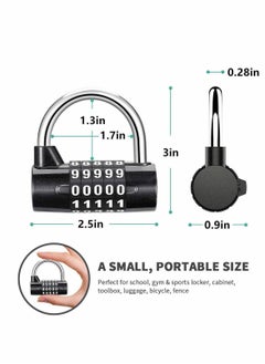 Y&D Combination Padlock, Lengthened Lock, Long Shackle Gym Luggage Travel Updated Safety Lock for Locker, Toolbox, Closet, Luggage, Gate(Black)  - Image 3