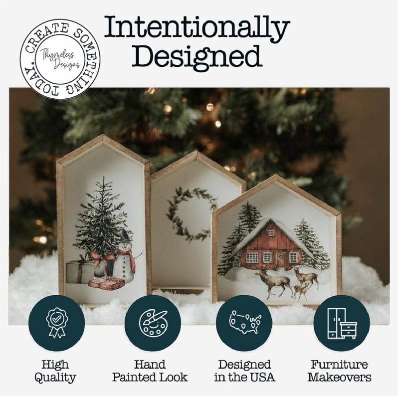 Thymeless Designs Rub on Transfers for Crafts and Furniture | 3 Design Sheets 6”x 12” | Home Decor Transfers | Furniture and Craft Decals | by Thymeless Designs (Cozy Christmas) - Image 3