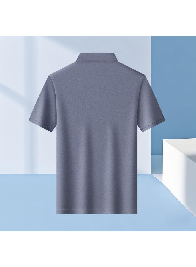 Tucano Mulberry Silk & Antibacterial | Summer Short-sleeve Polo Shirt + Cooling Silk Casual Pants - Loose Fit Men's Set - Image 4
