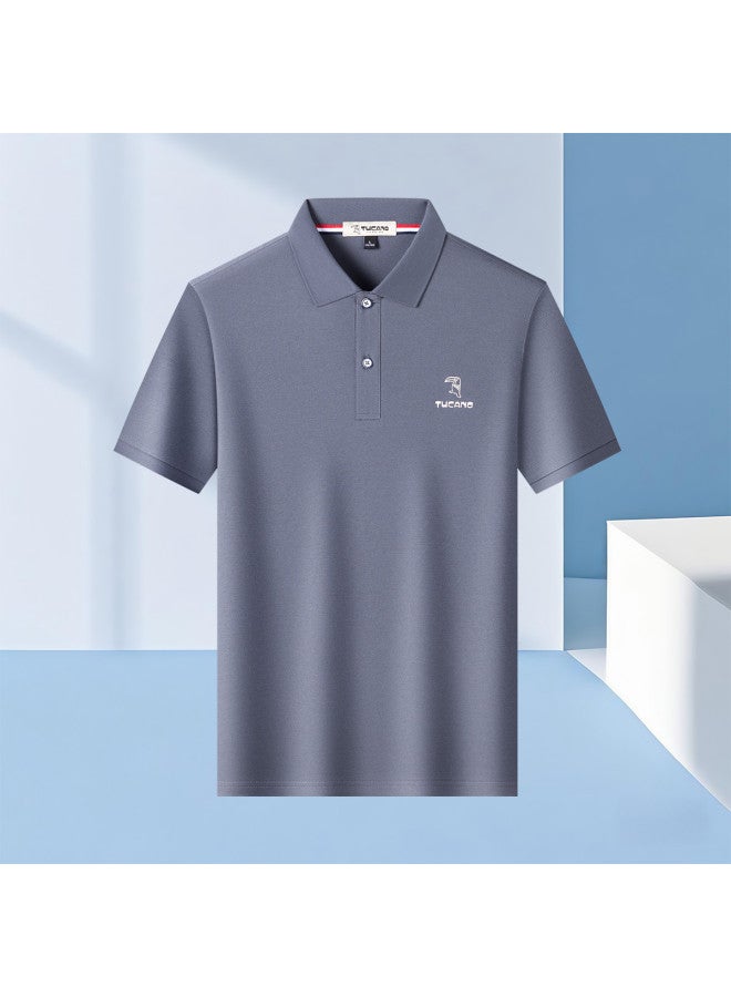 Tucano Mulberry Silk & Antibacterial | Summer Short-sleeve Polo Shirt + Cooling Silk Casual Pants - Loose Fit Men's Set - Image 3