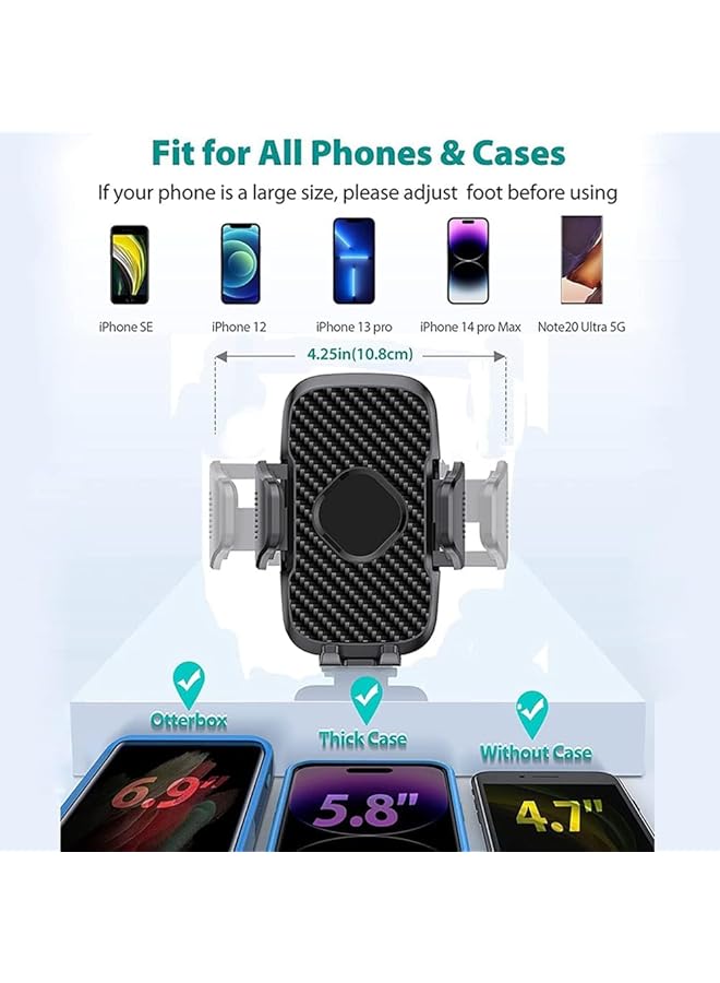 Excefore Car Phone Holder, Phone Holder For Cars 4-In-1 Car Phone Holder, For Dashboard & Air Vent & Windshield, Car Phone Mount Cradle 360° Rotation, With All 4.0''-7.0'' Cell Phones - Image 5