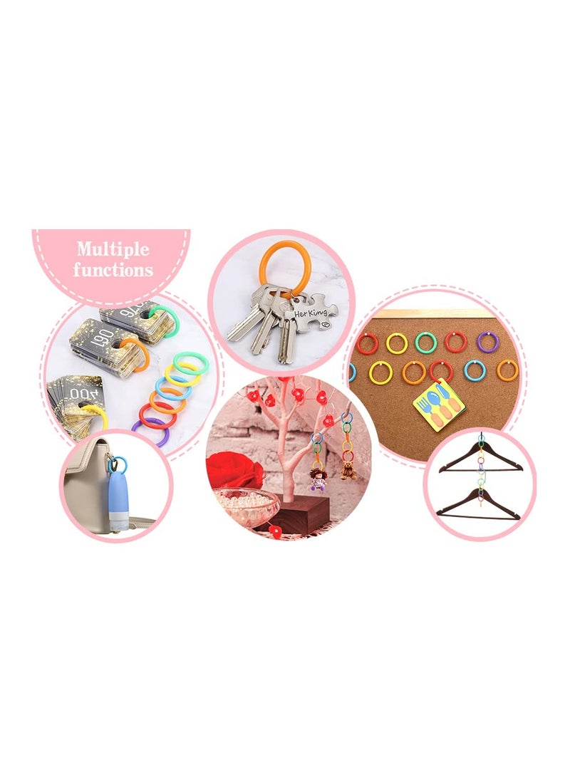 144 Pieces Plastic Loose Leaf Rings Multi Color Binder Book Flexible for Cards Document Stack and Swatches Organization School Home Office Use 6 Colors - Image 3