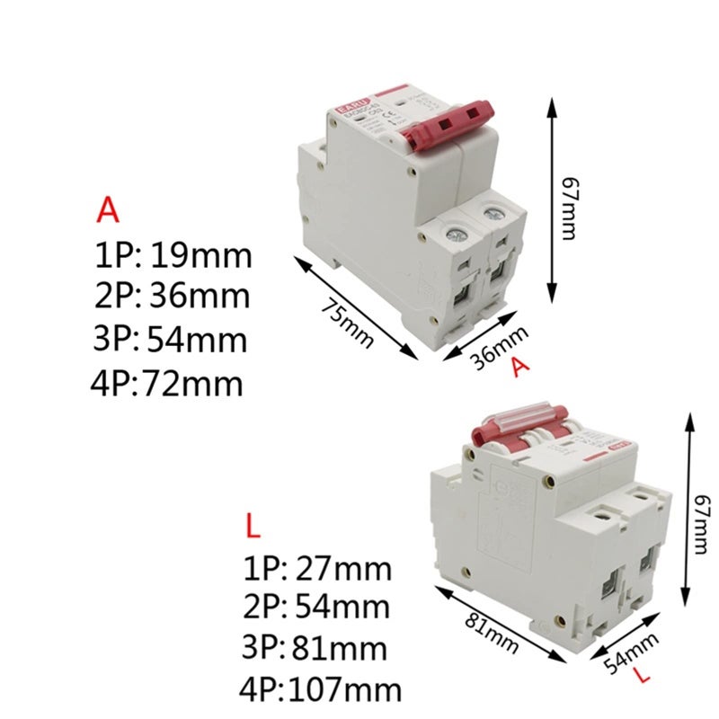 125A DC 1000V 4P Solar Mini Circuit Breaker Overload Protection Switch For Photovoltaic PV System - Image 4