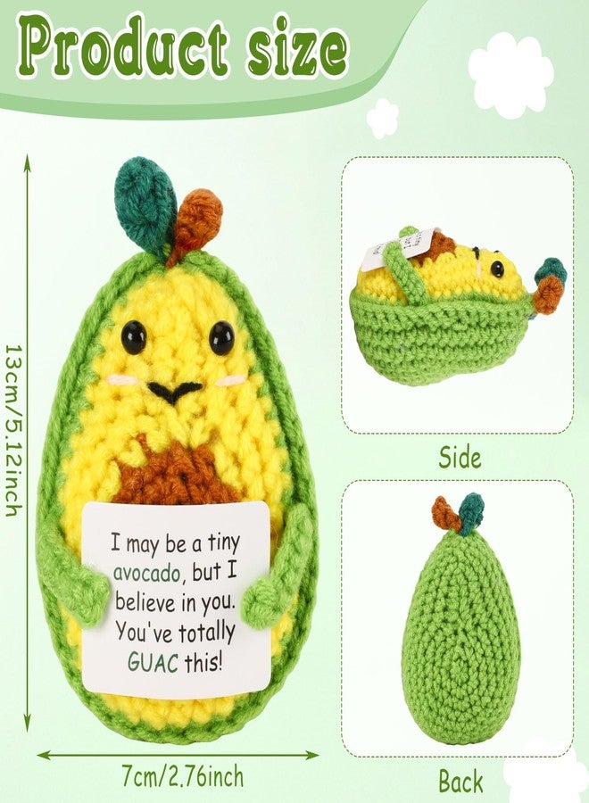 JULEASEL Positive Crochet Avocado - Emotional Support Crochet, Graduation Gift for Him Her Mini Handmade Birthday Gifts for Best Friend Coworkers Encouragement Funny Gifts for Women Men (Regular) - Image 3