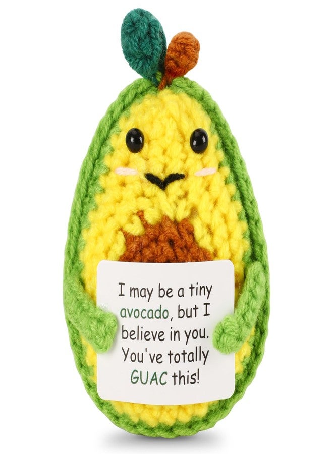 JULEASEL Positive Crochet Avocado - Emotional Support Crochet, Graduation Gift for Him Her Mini Handmade Birthday Gifts for Best Friend Coworkers Encouragement Funny Gifts for Women Men (Regular) - Image 1