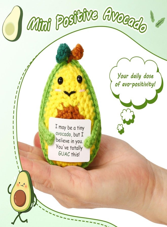 JULEASEL Positive Crochet Avocado - Emotional Support Crochet, Graduation Gift for Him Her Mini Handmade Birthday Gifts for Best Friend Coworkers Encouragement Funny Gifts for Women Men (Regular) - Image 2