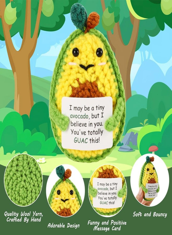 JULEASEL Positive Crochet Avocado - Emotional Support Crochet, Graduation Gift for Him Her Mini Handmade Birthday Gifts for Best Friend Coworkers Encouragement Funny Gifts for Women Men (Regular) - Image 4