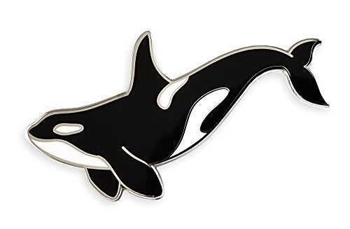 Pinsanity Orca Killer Whale Enamel Lapel Pin,Black,1.5 inch - Image 1