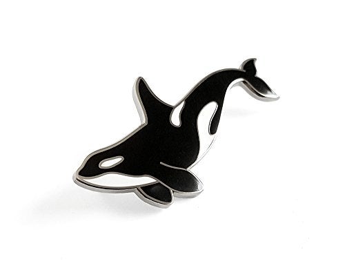 Pinsanity Orca Killer Whale Enamel Lapel Pin,Black,1.5 inch - Image 2