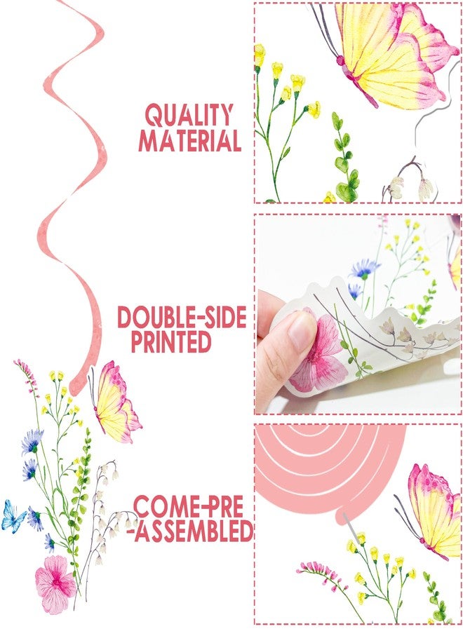 اوموني زينة حفلات الزهور البرية، 20 قطعة، زينة عيد ميلاد بموضوع الزهور البرية، زهور برية، فراشات، زينة سقف الربيع، زينة حفلات الزهور البرية المعلقة لحفلات الزفاف الزهرية، لوازم حفلات استقبال المولود الجديد - Image 4