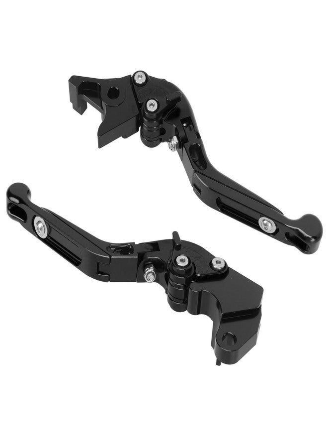1 Pair Folding Clutch Lever Adjustable Motorcycle Clutch Brake Handle Lever Replacement for Suzuki GSXR600 GSR600 SFV650 Black - Image 1