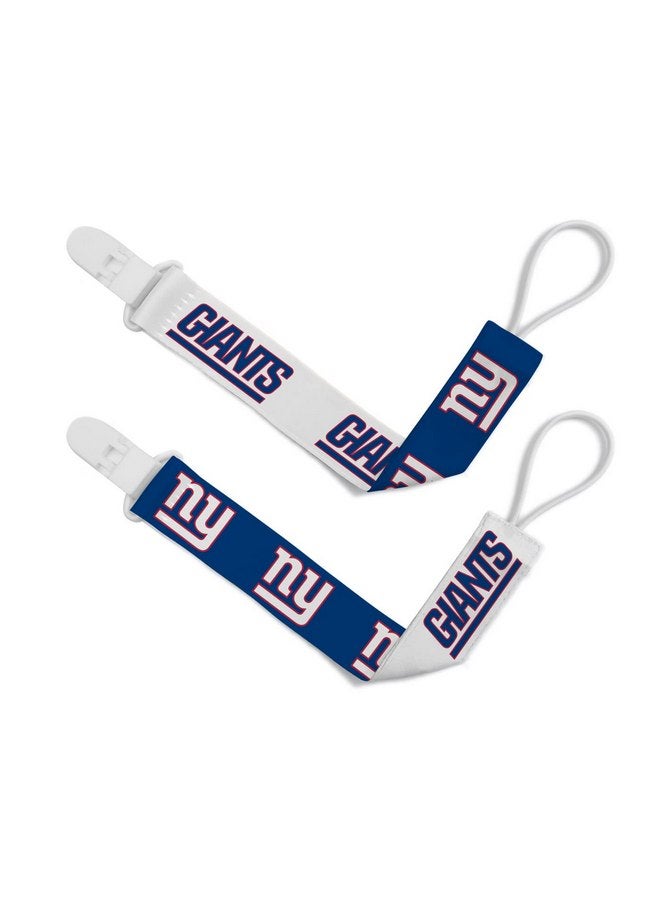 ماستر بيسيز مجموعة مكونة من قطعتين من مشبك اللهاية المرخص رسميًا للجنسين من BabyFanatic من MasterPieces - NFL New York Giants - ملابس أطفال مرخصة رسميًا - Image 1