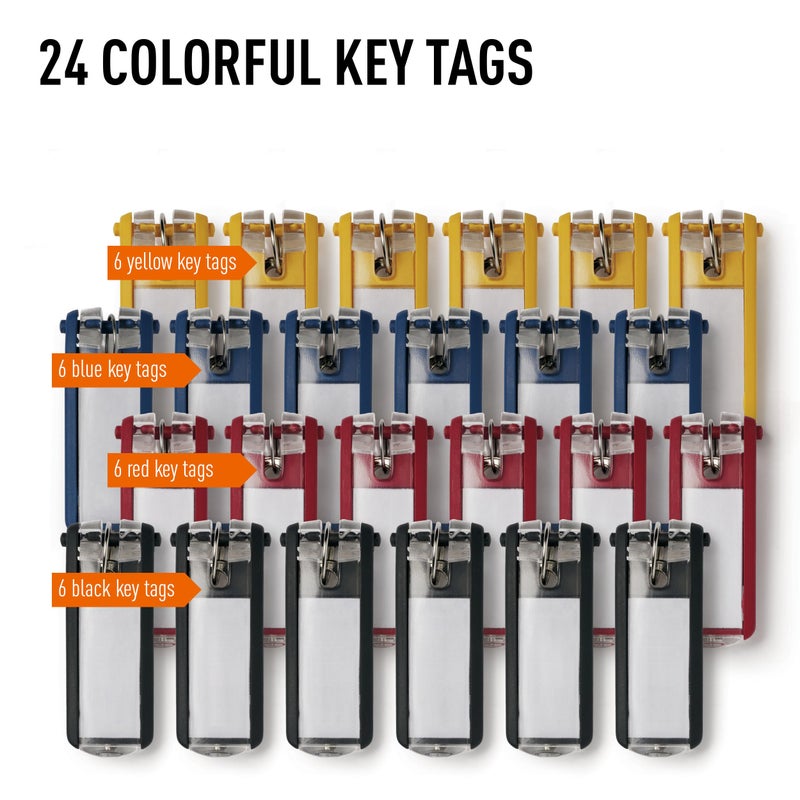 Durable Key Tags for Locking Key Cabinets, Plastic, 1.13" x 2.75" - Assorted Colors - Pack of 24 - Image 5