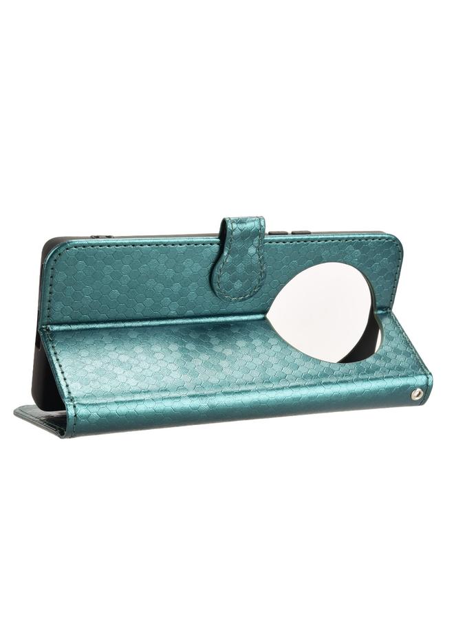 Green Tiger Case For Honor X9c 5G / Magic7 Lite 5G Honeycomb Dot Texture Leather Phone Case - Image 5