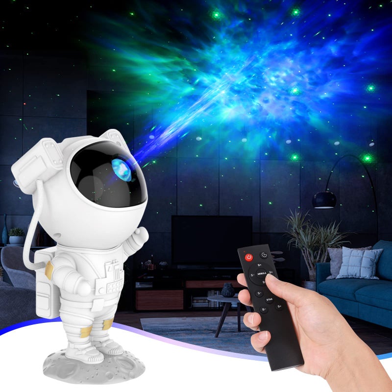 Galaxy Projector Starry Sky Night Light - LED Astronaut Star Projector with Remote Control & Timer - Space Nebula Lamp for Bedroom Decor - Children & Adults