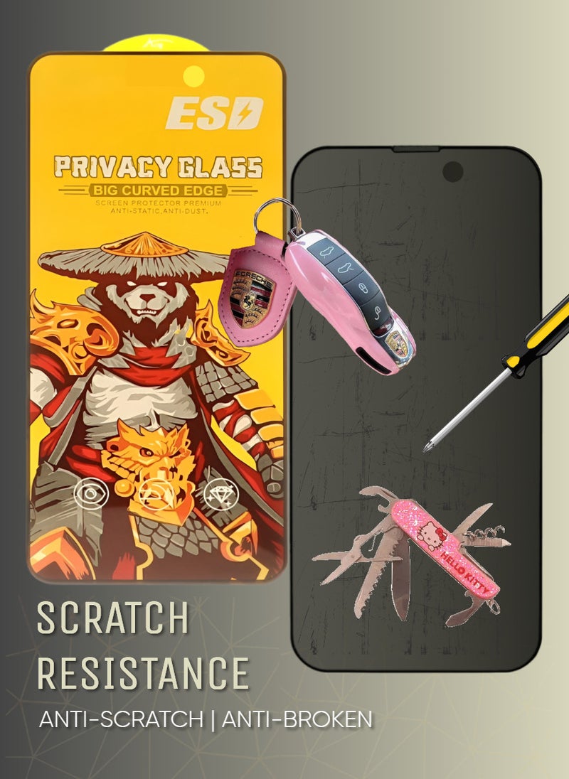 ESD 3 Pieces Tempered Dustproof Privacy Glass Screen Protector Compatible For iPhone 14 - Image 5