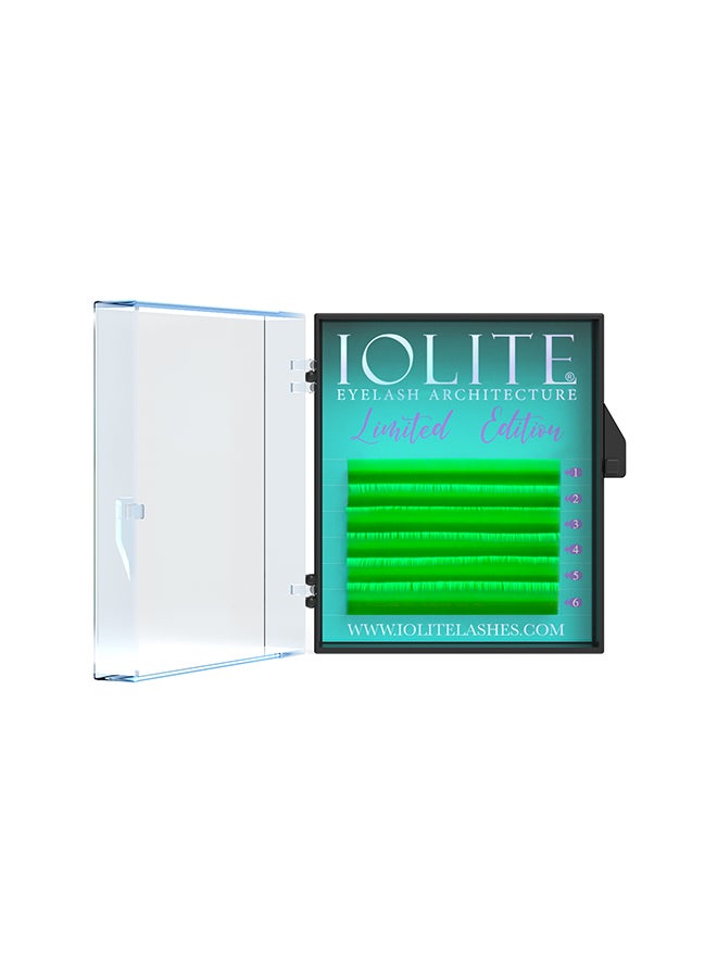 IOLITE Colored Classic Lashes Eyelashes Ombre Flurescent Green C Curl 7T Mix3