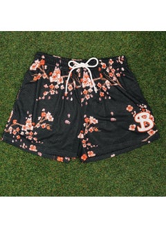 Generic Mens BKTSQD Color Block Athletic Shorts Black Cherry Blossom 