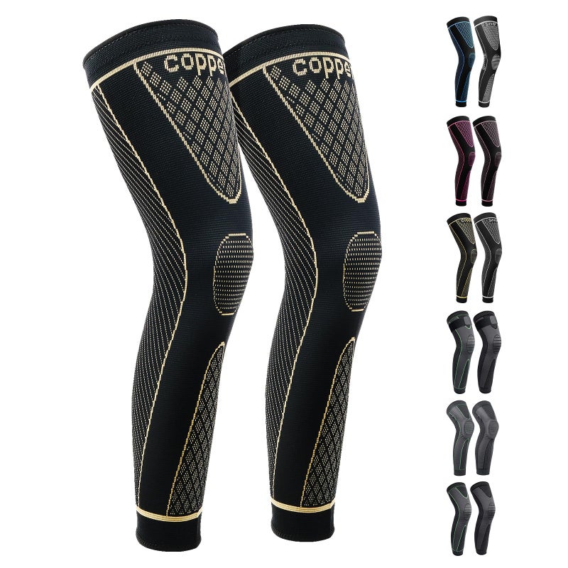 SKDK Full Leg Sleeves Long Compression Leg Sleeve Knee Sleeves Protect Leg, for Man Women Basketball, Arthritis Cycling Sport Football, Reduce Varicose Veins and Swelling of Legs - Image 1
