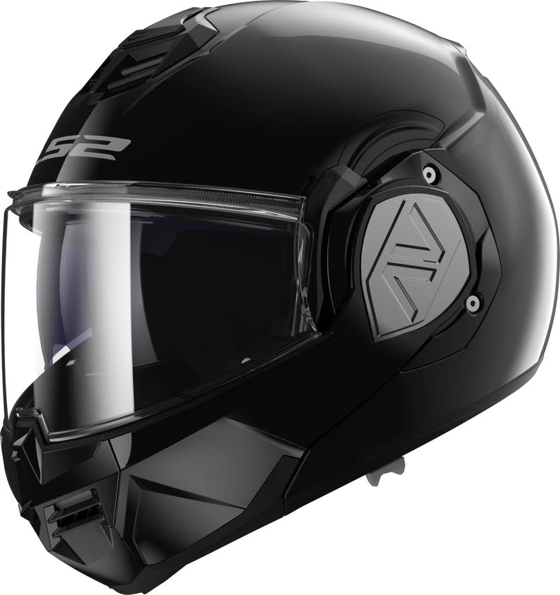 LS2, Advant Modular Flip Front Motorcycle Helmet. ECE 22.06 Certified. Complete With Pinlock and Luxury Camo Backpack Style Carry Bag. Gloss Black. 3XL