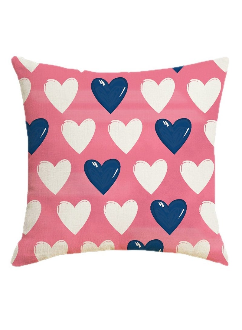 4Pcs Festive Heart Printed Pillow Covers 45*45cm Home Sofa Bedroom Decor Cushion Cases Only Covers - Image 5