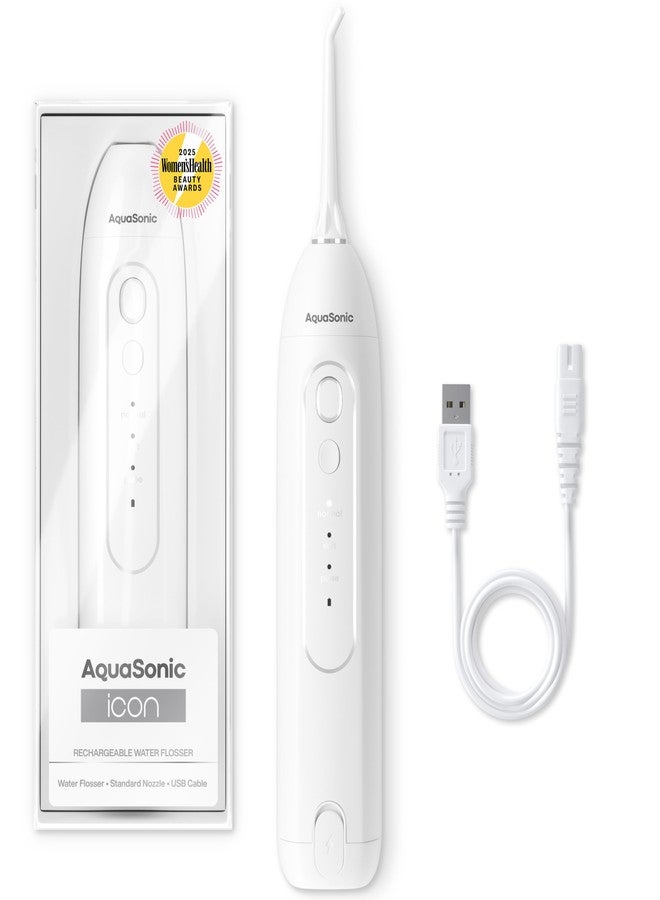 AquaSonic Icon Water Flosser for Teeth - Cordless Rechargeable Oral Irrigator - Waterproof, Portable Dental Cleaning with Jet Tip - Braces Home Travel - Pearl - Image 1