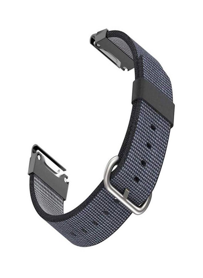 NIBEMINENT Garmin Fenix 5 Plus, Plus Sapphire Woven Nylon Soft Smart Watch Band Strap Black - Image 1