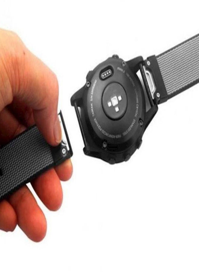 NIBEMINENT Garmin Fenix 5 Plus, Plus Sapphire Woven Nylon Soft Smart Watch Band Strap Black - Image 4