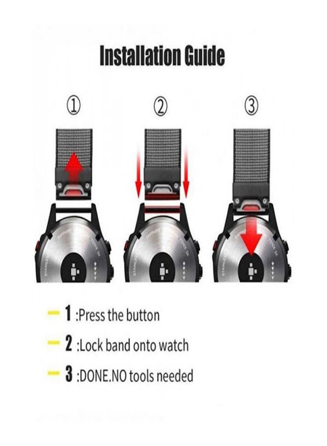 NIBEMINENT Garmin Fenix 5 Plus, Plus Sapphire Woven Nylon Soft Smart Watch Band Strap Black - Image 5