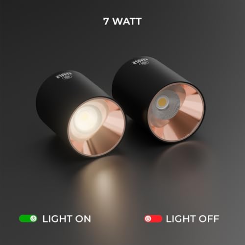 Harold Electricals 12 Watt Black Body Antiglare LED Round Cylinderical Surface COB Spotlight | Ceiling Downlight for Home, Office, Indoor & Outdoor- Rose Gold Reflector (Warm White) (Pack of 1) - Image 5