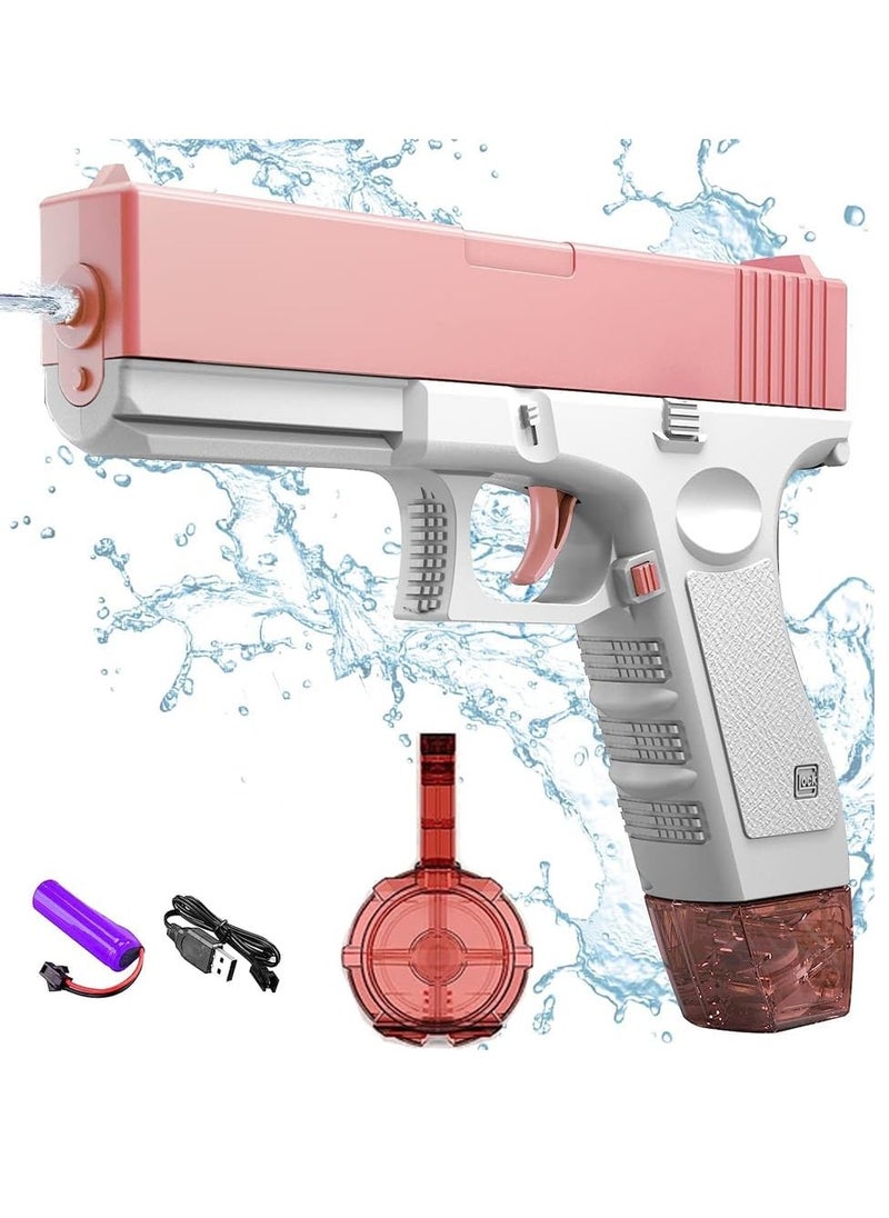 0TO1 TECH Electric Water Gun Toy, 32ft Water Guns with Expansion, Automatic Electric Water Guns for Adults & Kids, Squirt Guns for Kids Swimming Pool Beach Outdoor Party Games (Pink)  - Image 1