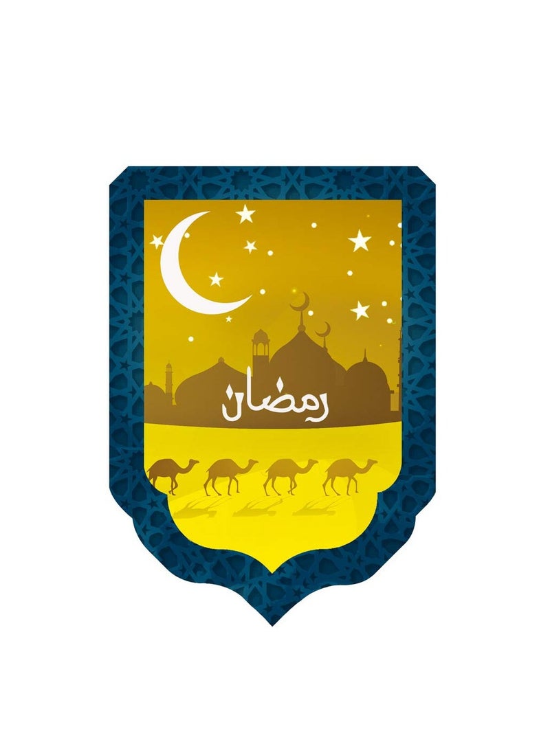 Y&D - 1 Set Ramadan Banner Ramadan Decorations For Home Eid Mubarak Banner Set Home Party Ramadan Kareem Banner For Ramadan Kareem Decoration Blue - Image 1