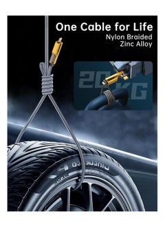 WEKOME WEKOME Mech Style 4 in 1 USB A Type-C Cable with Dual Lightning Connector Nylon Braided PD 65W 27W Fast Charging for iPhone and Android  - Image 4