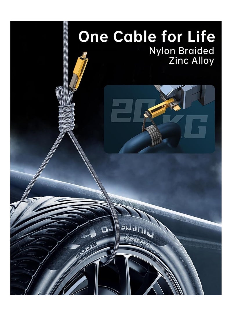 WEKOME Mech Style 4 in 1 USB A Type-C Cable with Dual Lightning Connector Nylon Braided PD 65W 27W Fast Charging for iPhone and Android - Image 4
