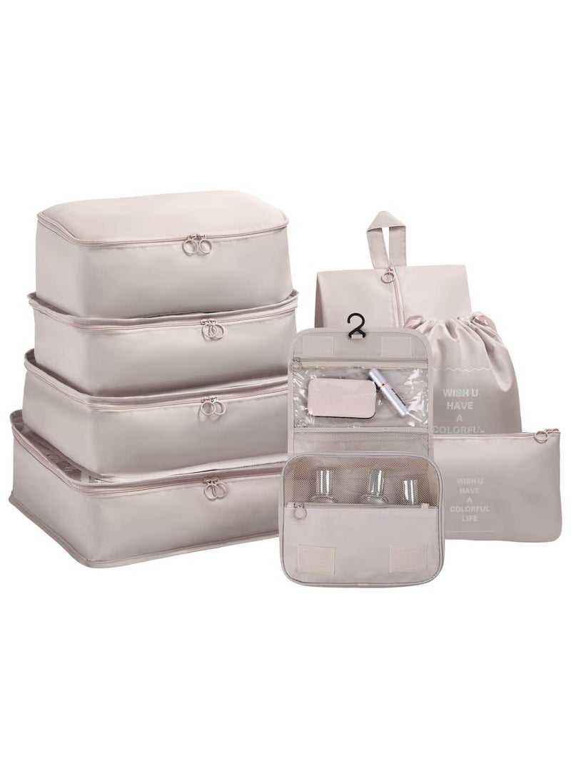 DubaiGallery 8Pcs Packing Cubes for Storage Packing Cube Organizer Travel Packing Cubes Set Clothes Shoes Storage Travel Organizer Bags for Luggage & 2 Pcs Silicon Luggage Tags - Image 2