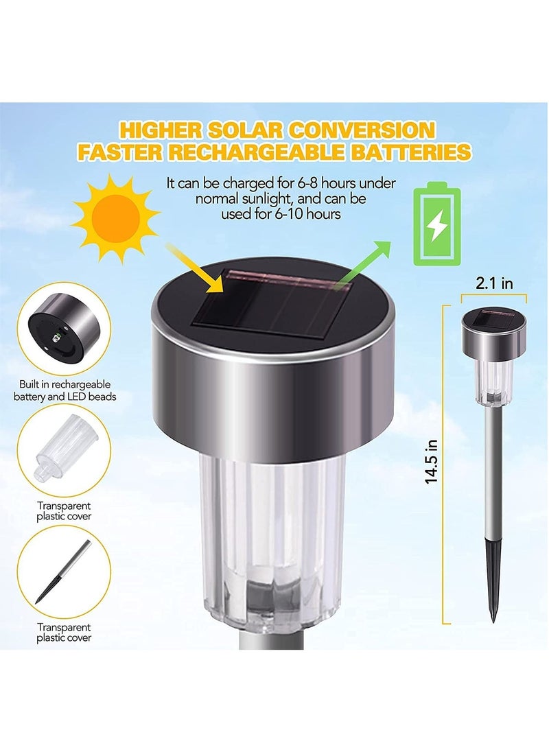 Arabest Solar Lights Set Outdoor 12 Pack Solar Garden Lights Outdoor Ground Lights Stainless Steel Solar Waterproof Landscape Lights Multicolored  - Image 2