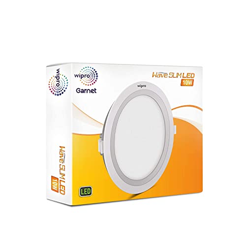 Wipro Garnet 10W Round LED Wave Panel Light for Ceiling | Cool White Light (6000k) | Ultra-Slim Design | Recessed Down Light for False Ceiling |POP Ceiling Light | Cutout - 125mm | Pack of 12 - Image 4