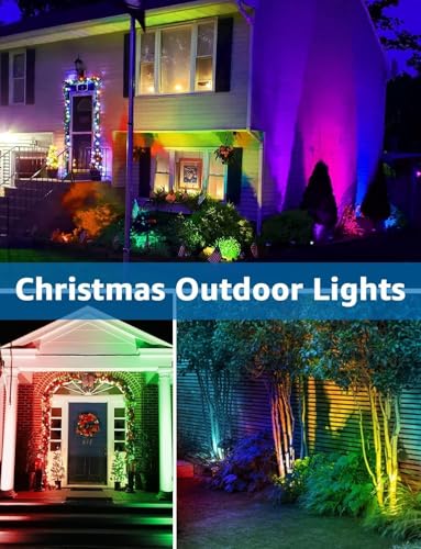 SUNVIE 12W Christmas Low Voltage Landscape Lighting RGB Color Changing LED Landscape Lights Remote Control Waterproof Garden Patio Spotlight Decoration for Outdoor Indoor(10 Pack with Connector) - Image 5