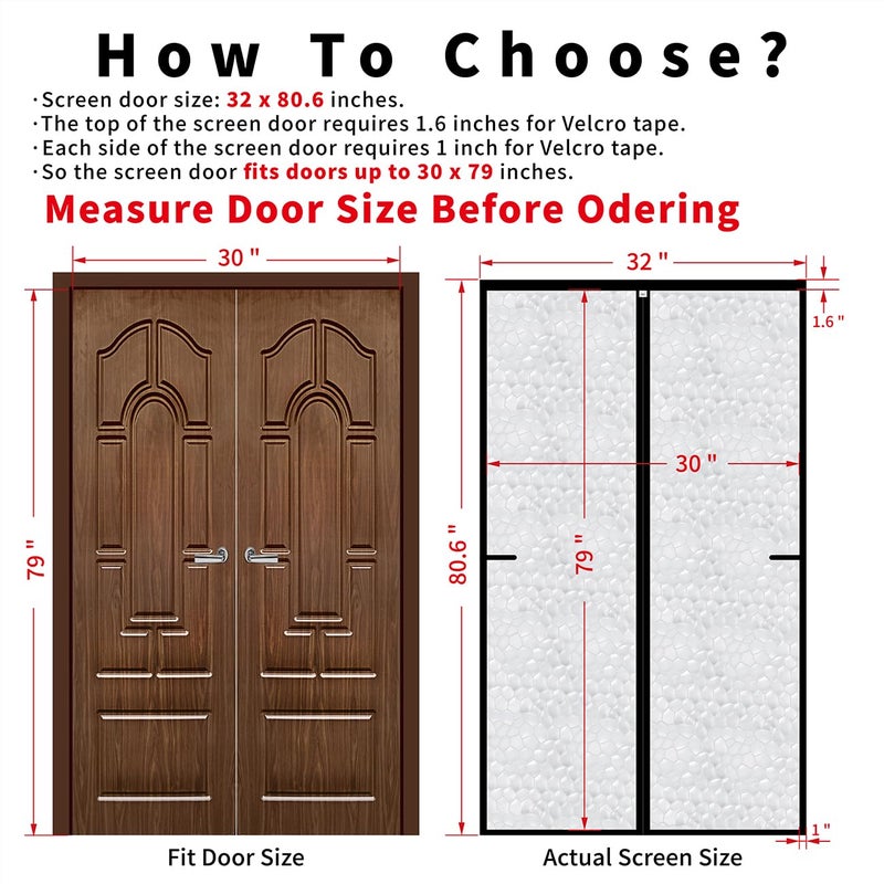 CHIYUNS Magnetic Thermal Insulated Door Curtain 30 x 79 inch, Transparent Door Cover, Keep Warm in Winter Cool in Summer, Self Sealing, Pet and Kid Friendly - Image 2