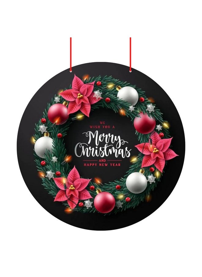 Webelkart Webelkart® Premium Merry Christmas and Happy New Year Printed Wall Hanging/Front Door Hanging for Home and Christmas Decorations Items  - Image 1