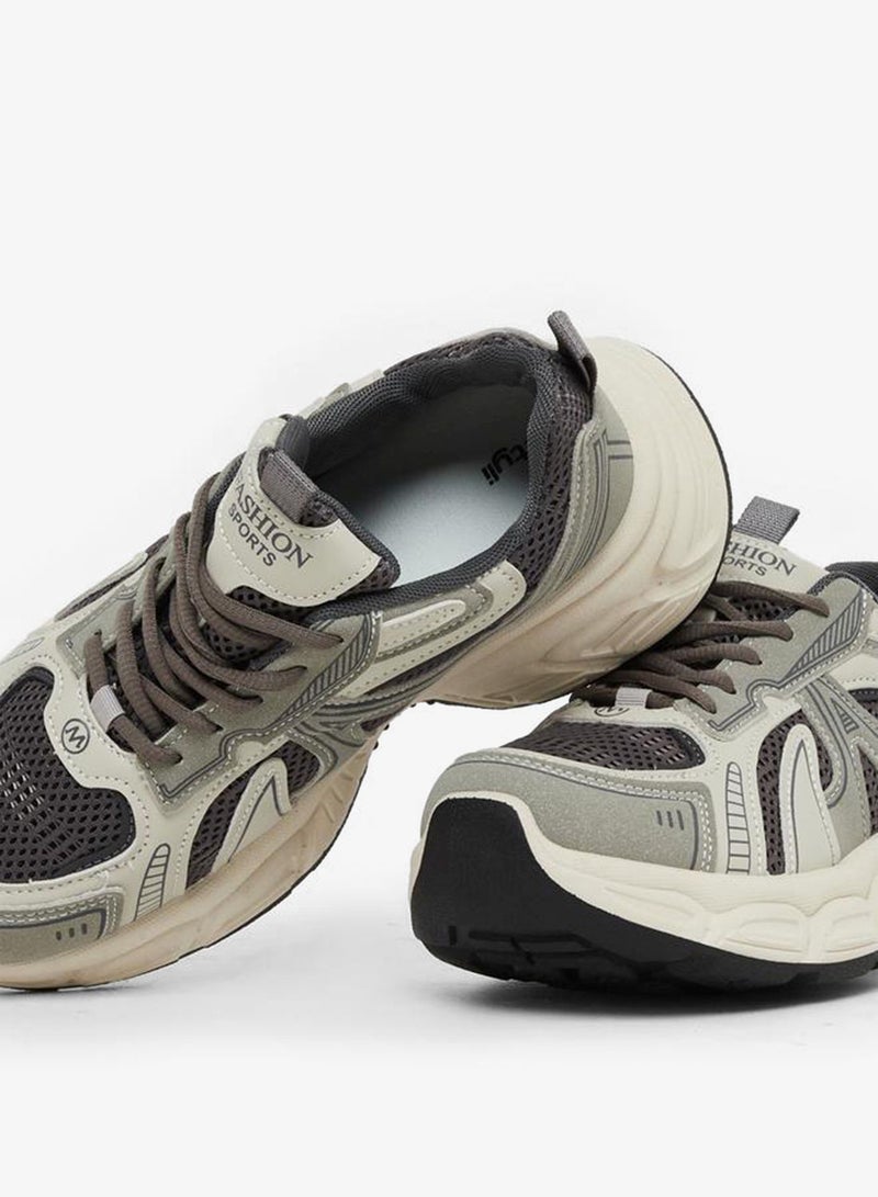 ستايلي اكتيف ستيلي سنيكرز بلونين مع رباط وكعب سميك ولسان خلفي - Image 4