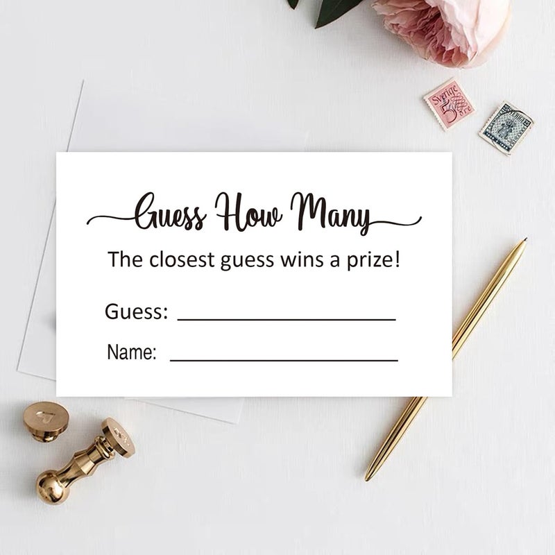 KONKAVA Guess How Many Game Cards, (50 Cards) Baby Shower Game Cards (Minimalist) 3.5" x 2" - Image 5