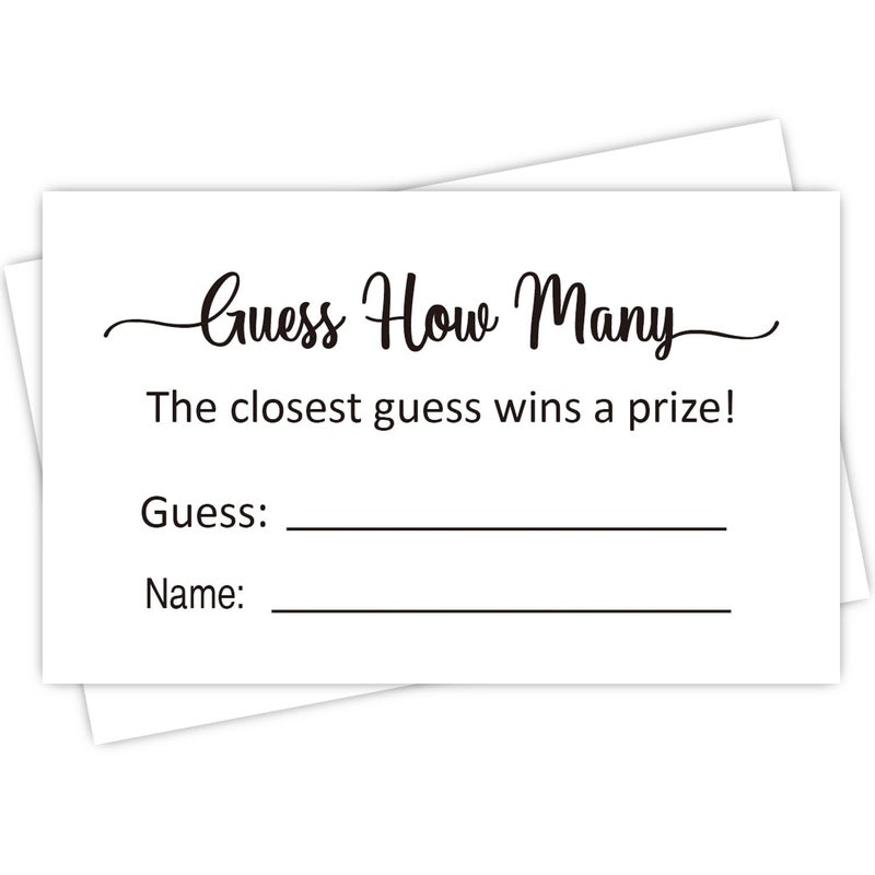 KONKAVA Guess How Many Game Cards, (50 Cards) Baby Shower Game Cards (Minimalist) 3.5" x 2" - Image 1