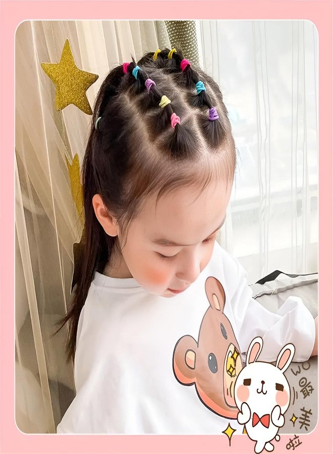 Pactiv 100 pcs Elegant Jersey Hair Elastics & Ties for Girls, Cute Color-Matched Hair Rings Set for Ages 3-6, Non-Damaging Hairbands for Kids, Trendy Hair Accessories Pack - Multiple Pieces Included - Image 3