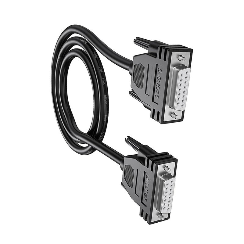 DB15 Female to Male Extension Cable 1 5M Double Shielded Metal Braided for Stable Data Transfer - Image 1