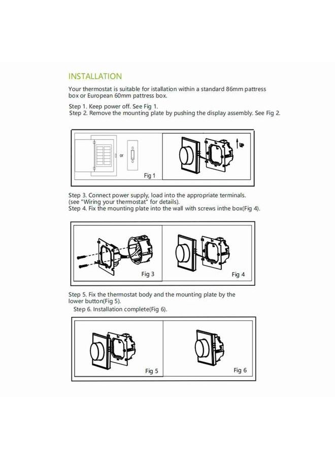 Thoraya Wifi Thermostat Smartphone APP Remote Control Manual and Programming Mode Thermostat for Home  - Image 5