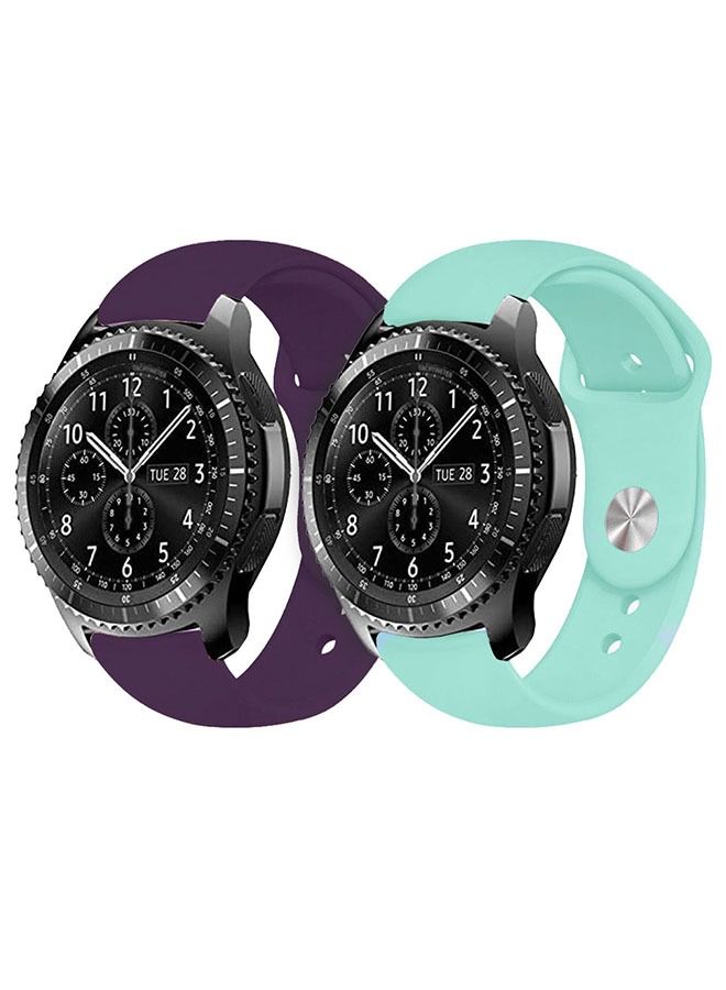 CATANES 2 Pack For 22mm Silicon Watchband Compatible With Samsung Gear S3 Huawei GT/GT2/GT2 Pro Blue/Purple - Image 2