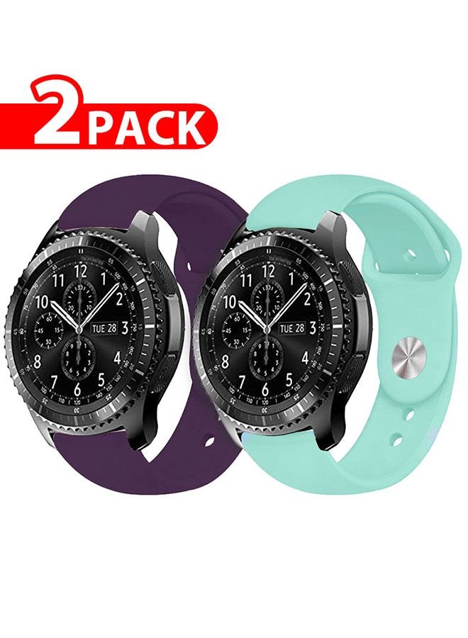 CATANES 2 Pack For 22mm Silicon Watchband Compatible With Samsung Gear S3 Huawei GT/GT2/GT2 Pro Blue/Purple - Image 1